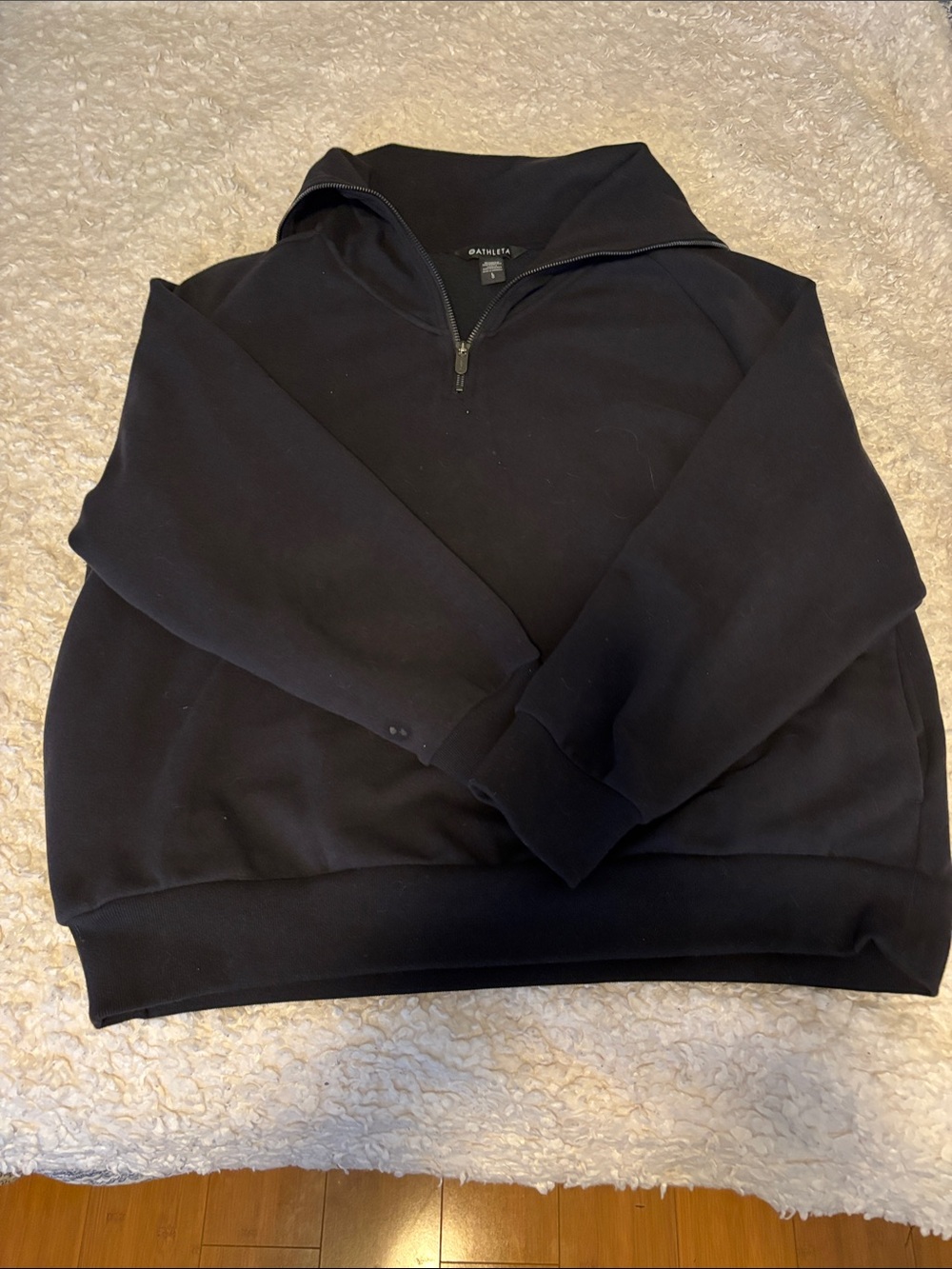 Athleta Women's Black Quarter-Zip Pullover